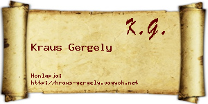 Kraus Gergely névjegykártya